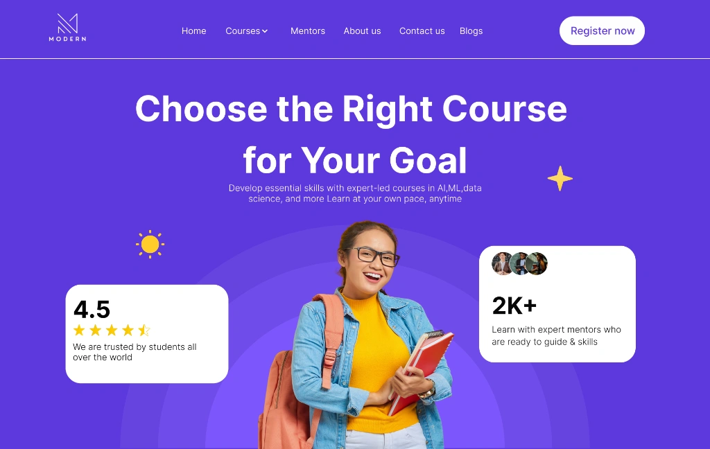 Modern EdTech Learning Platform UI