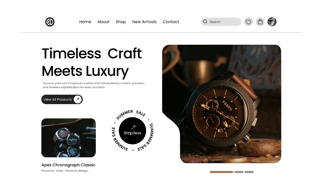 Fossil Minimalist Light Luxury Watch UI