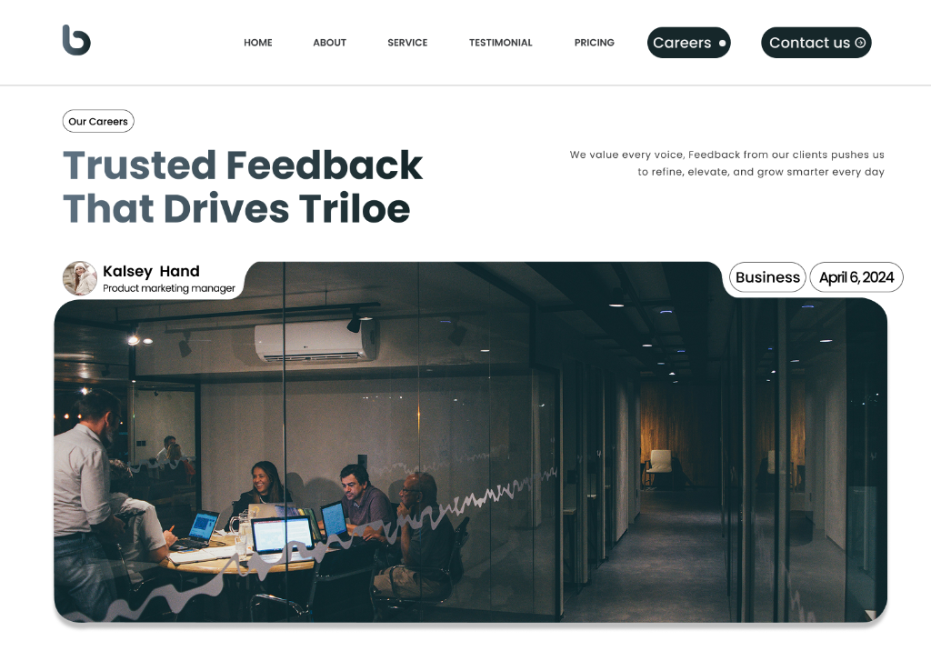 Triloe Careers and Client Feedback Enterprise UI Design by Hamid